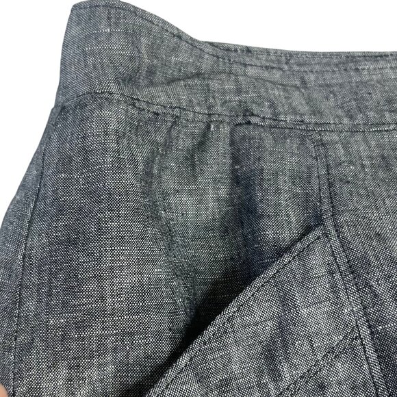 Ann Taylor Pencil Skirt Linen Womens Size 4 Gray Lined Business Professional - Picture 6 of 9